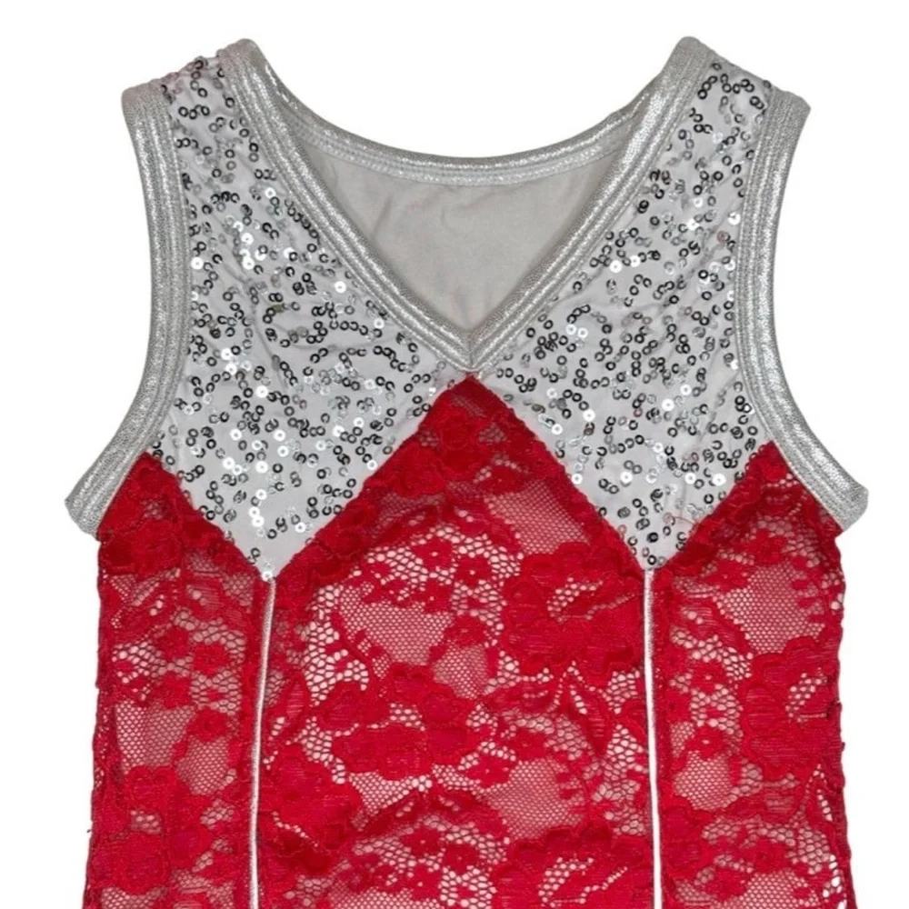 Curtain Call Sequin And Lace Leotard